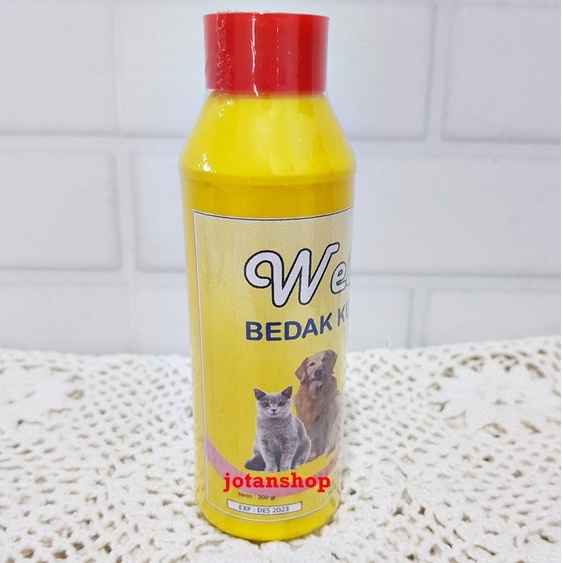 WELL Bedak Kutu obat anti tick flea Anjing Kucing Kelinci hewan 200 gram 200gr