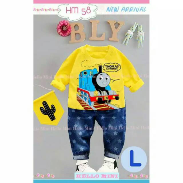 Setelan Fashion Anak Hello Mini HM 58 Lengan Panjang