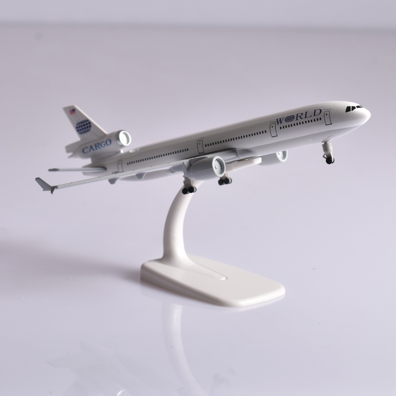 Md-11 Miniatur Diecast Pesawat Terbang World Cargo Md11 Bahan Metal Ukuran 20CM Untuk Mainan / Koleksi