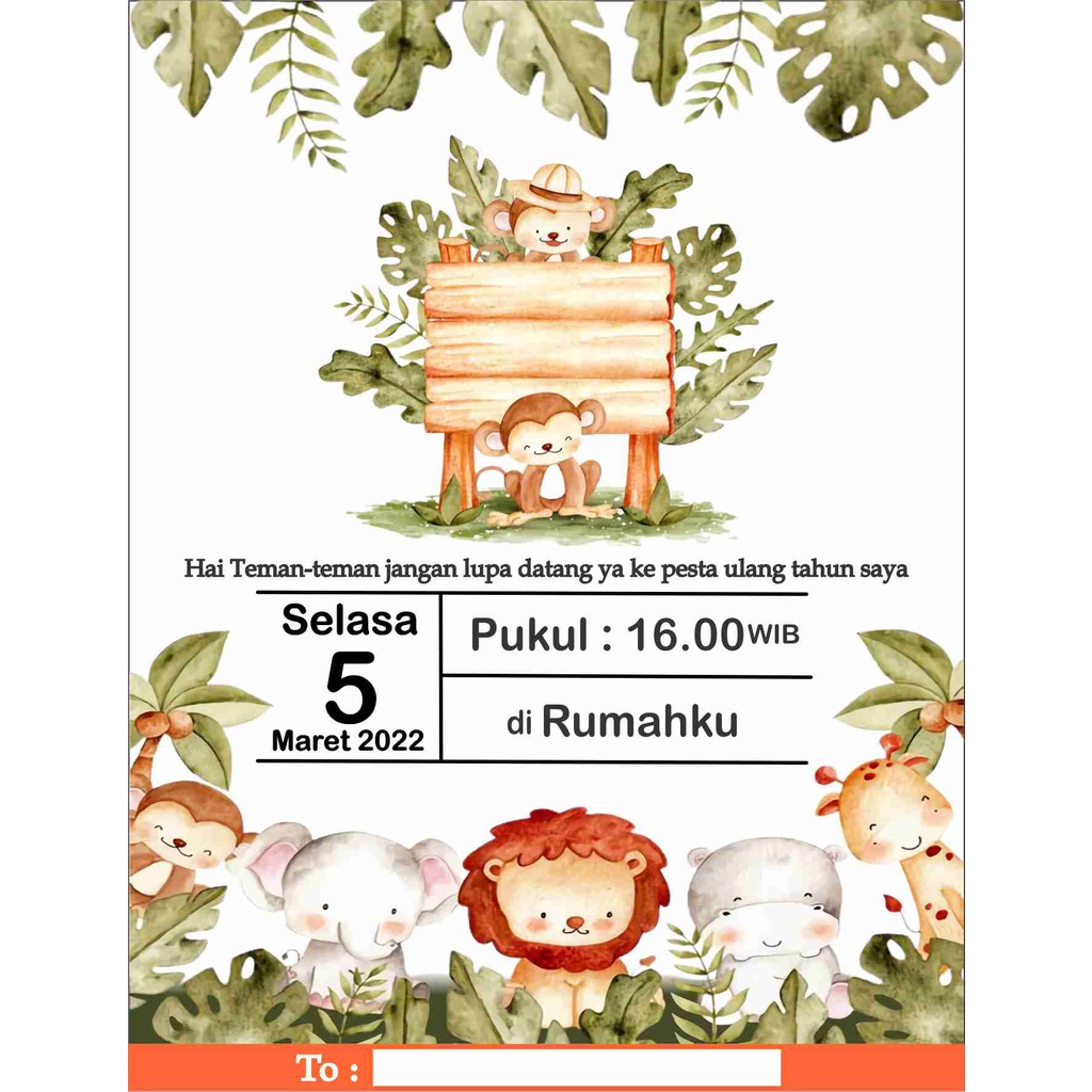undangan ulang tahun anak kartu undangan karakter bisa pakai foto / undangan ultah anak undangan ula