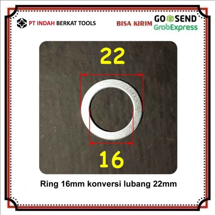 Ring 16mm konversi lubang 22mm batu potong 7inch / Mata gerinda 7inch