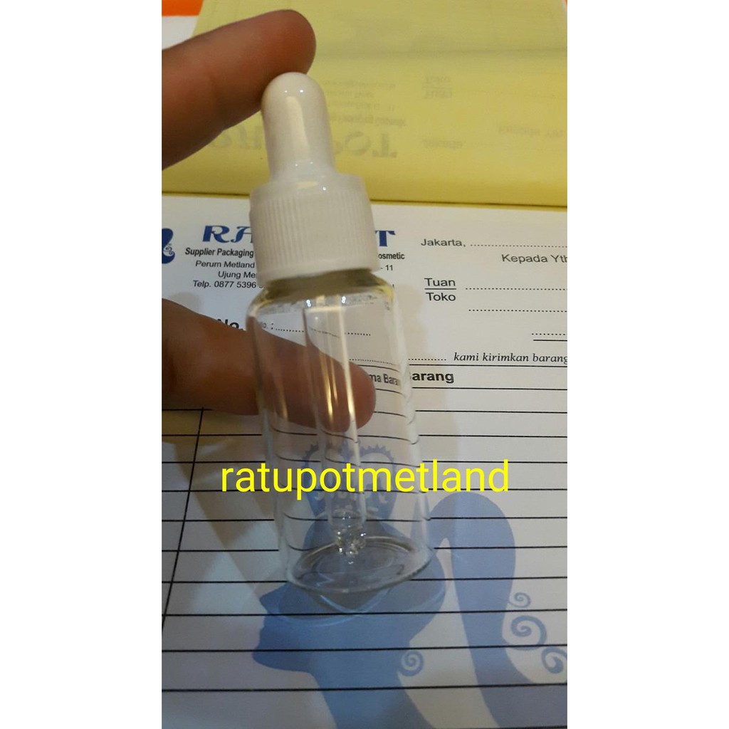 BOTOL 20 ML BENING KACA TIPIS PIPET PUTIH