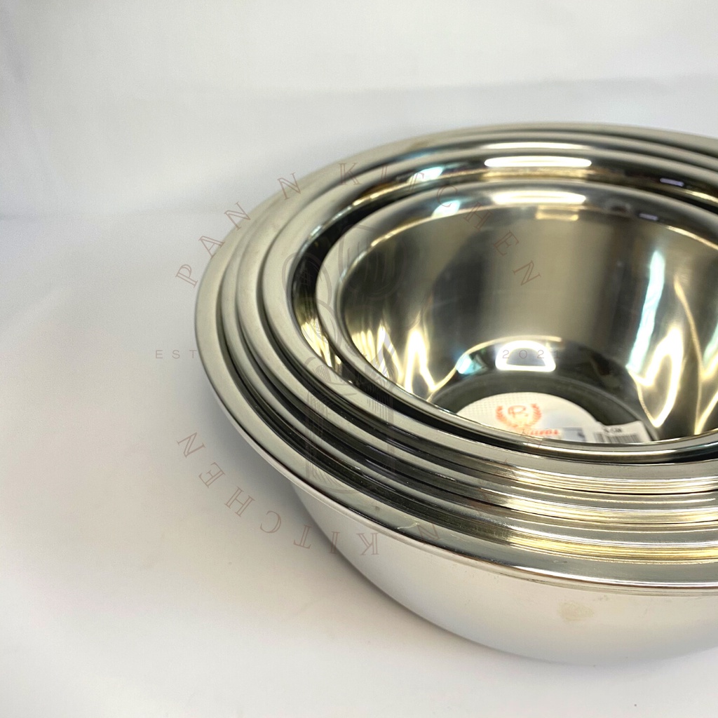 Baskom/ Mangkok/ Kobokan Stainless Steel Tebal Kilap uk 34 cm