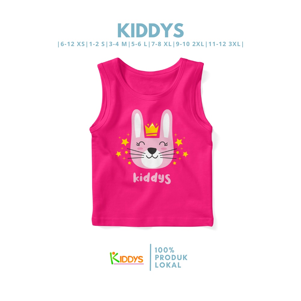 Kiddys Baju Kutung Anak Perempuan Motif Smile Kelinci Warna Merah Fanta Katun Combed 24s-KDS184
