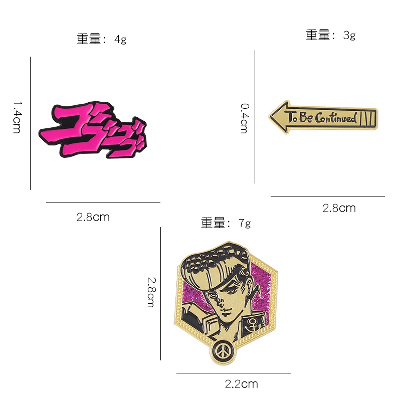 Bros Pin Desain Kartun Komik JOJO 's Bizarre Adventure Bahan Metal Electroplating