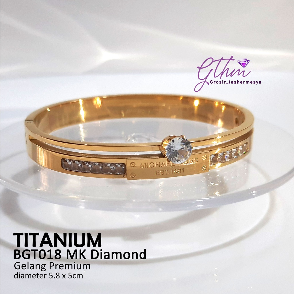 Gelang Titanium Branded Solitaire Anti Karat Perhiasan Import Premium BGT018 GTHM