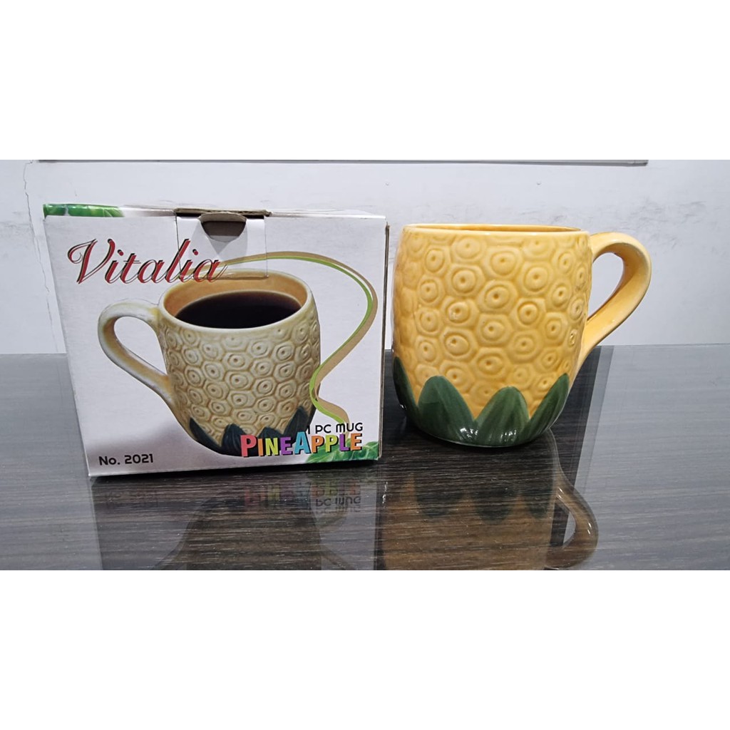 Pineaple mug mug nanas keramik white line