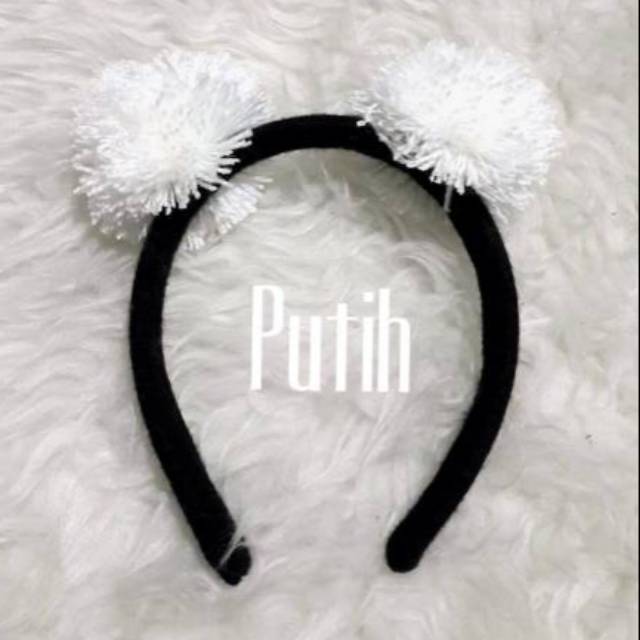 Bando Pom Pom Aksesoris PomPom Warna Warni Wol Fluffy