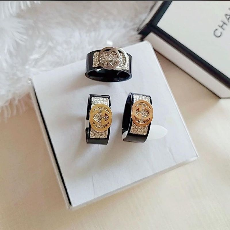 Cincin Guccix Titanium Premium Size 6 7 8  Anti karat anti alergi