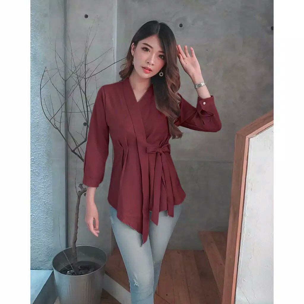 Blouse Model Kimono Symetry Bisa Busui Bahan Tebal 2215