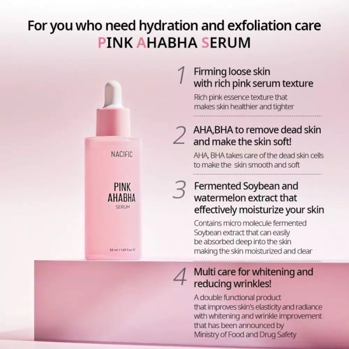 Nacific Pink AHABHA AHA BHA Serum 50ml/20ml -BPOM