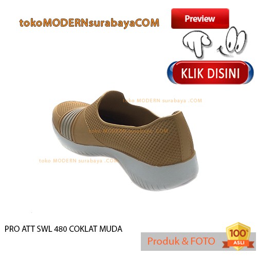 PRO ATT SWL 480 COKLAT MUDA Sepatu Wanita Sepatu Slip On Karet