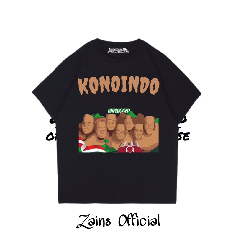 Kaos Baju Meme Lucu KONOHA X INDONESIA t-shirt laki laki perempuan cowok cewek katun hitam putih dew