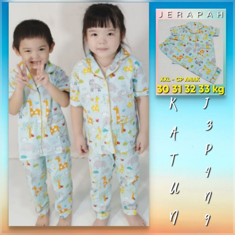 Piyama couple katun jepang karakter safari island / baju tidur piama setelan