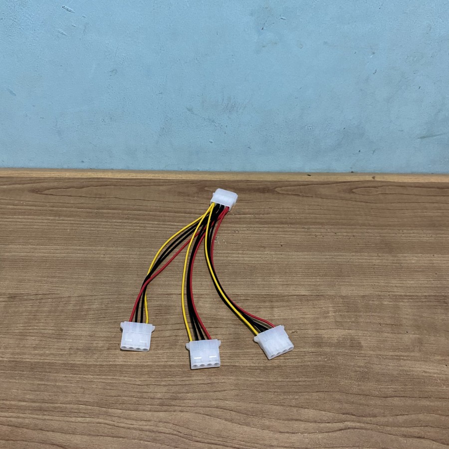 Kabel Molex Splitter 1 to 3 cabang cable pc power fan case komputer 20cm