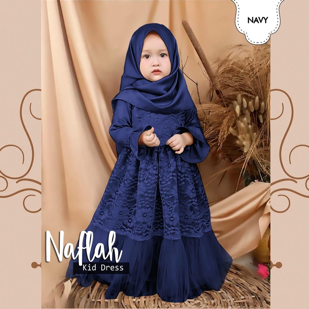 MAXI DRESS NAFLAH BRUKAT KID dM / GAMIS NAFLAH ANAK 2-4TH