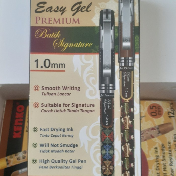 

Wow Pulpen Kenko Easy Gel Premium Batik Signature 1,0Mm Bergaransi