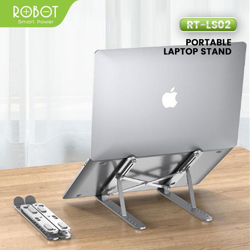 Aluminium Alloy Liftable &amp; Foldable Laptop Cooling Stand - ROBOT RT-LS02