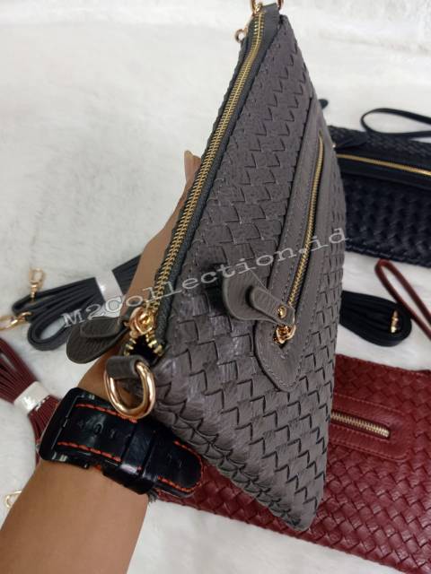 Clutch Tas Tangan Anyaman Bot tega Import Quality