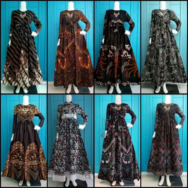 Gamis Batik Cod Manggar Gamis Batik Pesta Model Terbaru Shopee Indonesia