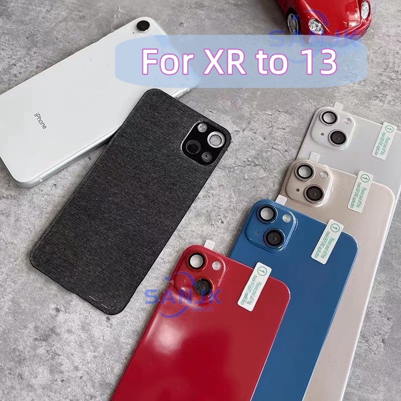 Kamera palsu untuk iPhone XR to iP 13 back film +(Casing ponsel transparan gratis)