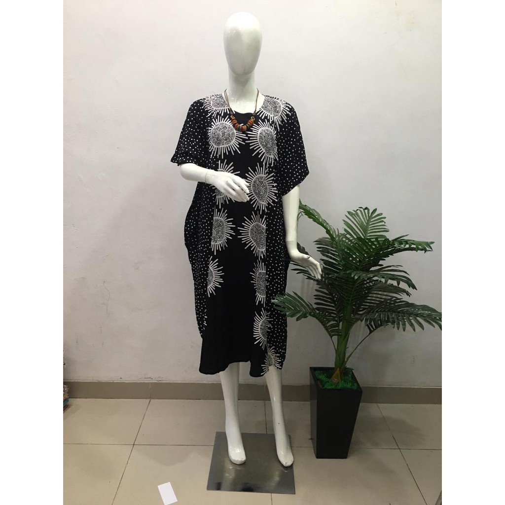 DASTER KALONG HUZA Motif BLACK WHITE MANTUL