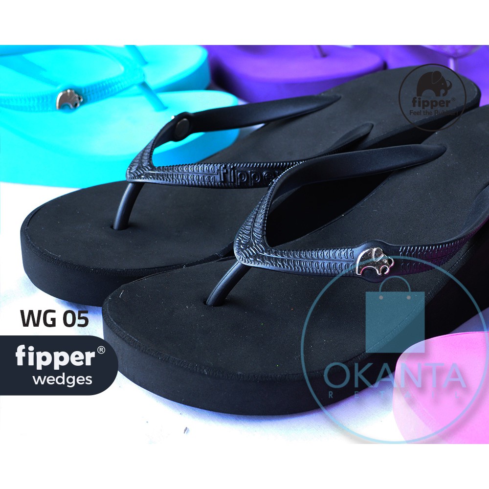 Sandal Fipper Wedges - Black [WG 05] - ORIGINAL