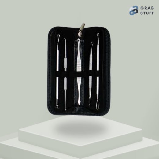 Face Care Stainless Steel Skin Acne Pimple Remover Kit / Alat Pemencet Jerawat Dan Komedo Alat Penghilang Jerawat Kulit Stainless Steel Perawatan Wajah  / Alat Facial Alat Perawatan Wajah Jerawat Pinset Alat Pencabut Komedo / Set Pinset Pembersih Wajah