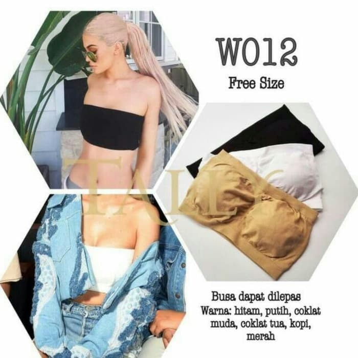 Bra Kemben Polos BH Tanpa Motif Tali dan Kawat dengan Busa Cup Bra Elastis Strech Murah