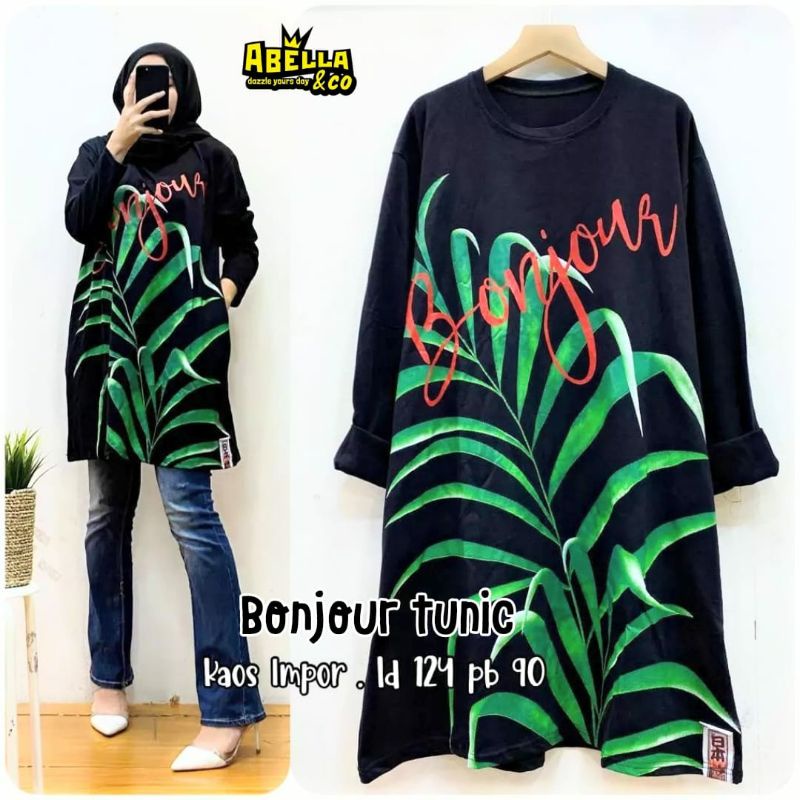 BONJOUR TUNIK KAOS IMPORT ORI BY ABELLA