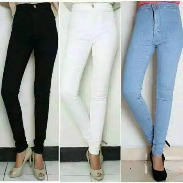 Celana jeans hw highwaist wanita celana jeans panjang wanita skinny