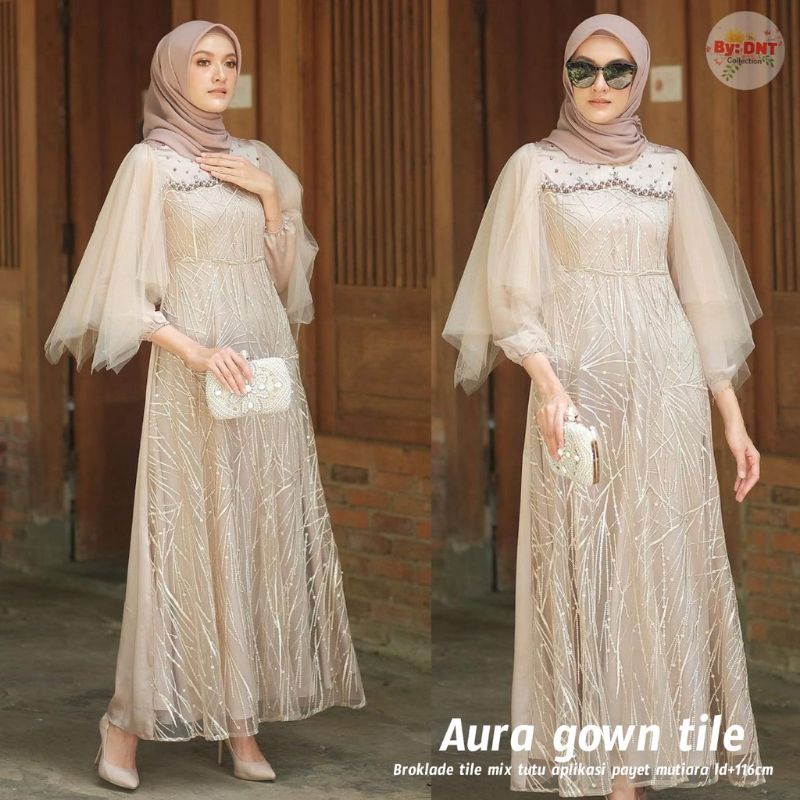 MODEL BARU LUNA DRESS GAMIS PESTA MEWAH GAMIS KONDANGAN DRESS BRUKAT TERBARU GAMIS