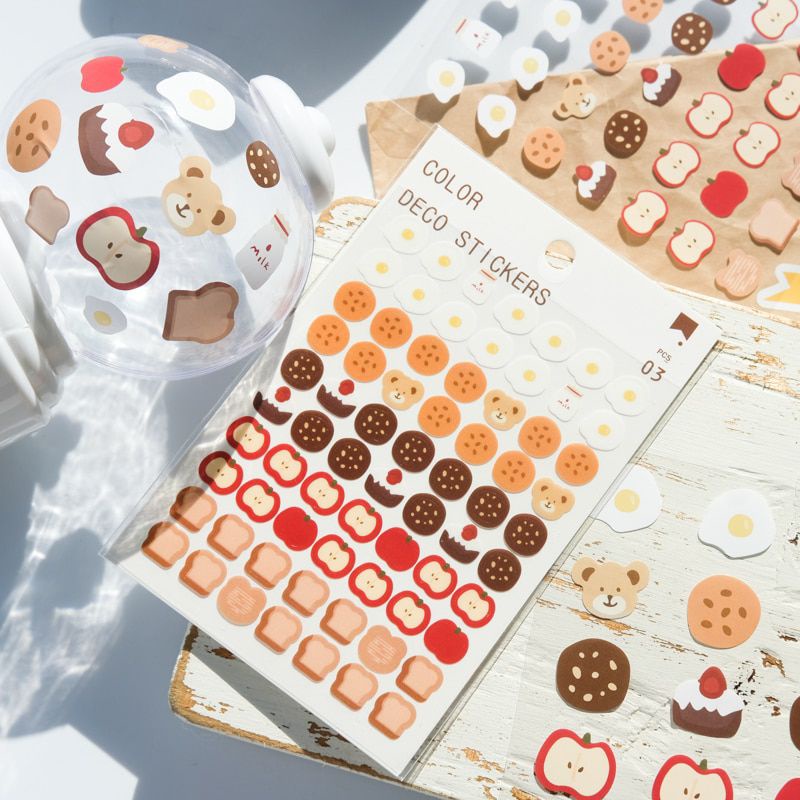 

3PCS FOOD STICKER SHEET || KOREAN DECO STICKER