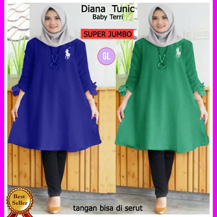 SUPER JUMBO diana tunic/baju muslim/baju atasan tunik/baju tunik jumbo