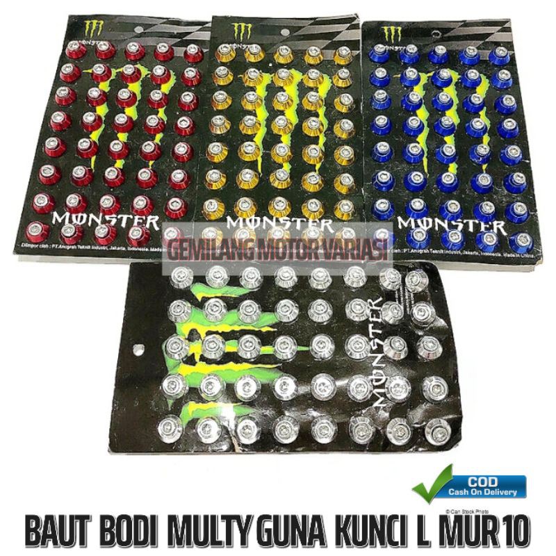 Baud Baud Variasi Monel Baut 10 L Plat Nomor Motor Honda Yamaha Cnc Impor - Baut plat nomer motor mo
