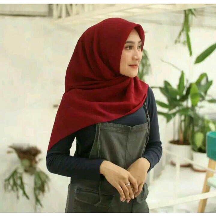 HIJAB BELLA SQUARE / Marron/Dark Marron/Soft Lavender/Dark Purple/Magenta