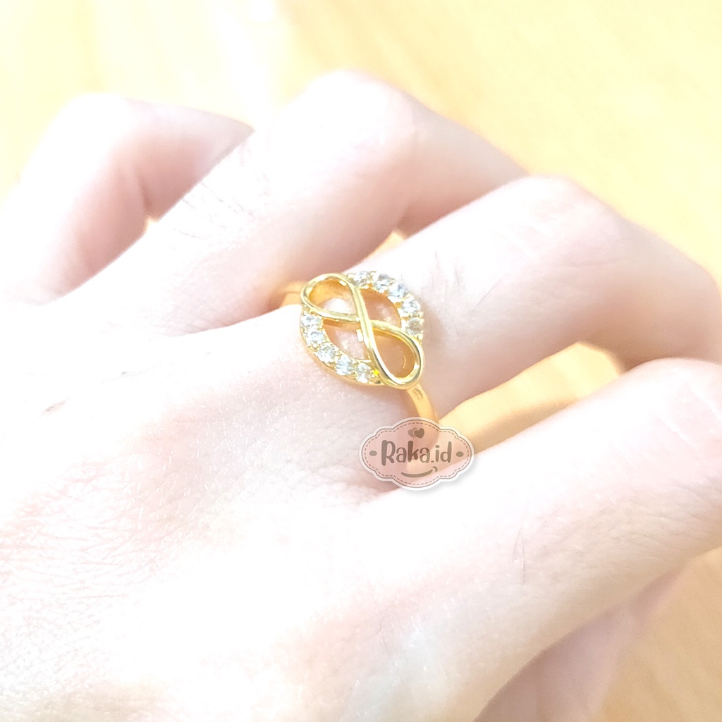 Cincin Wanita Cincin Dewasa Motif Infinity Bulat Gold Aksesoris Perhiasan Wanita 1007