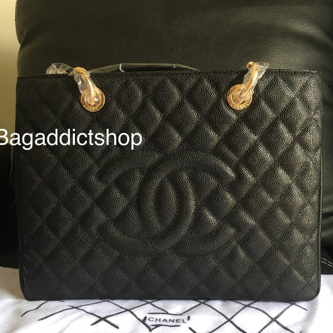 Pengiriman Cepat dan tepat Jual Tas Chanel GST Caviar Black GHW Mirror import 1:1 Ori leather VIP