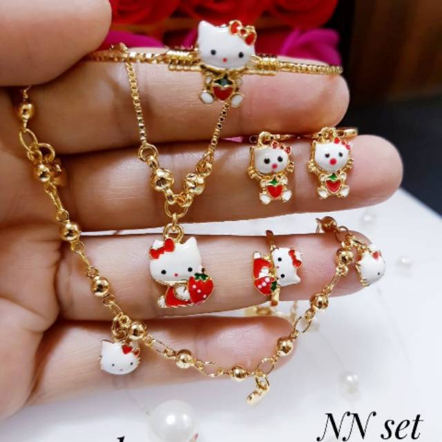 Xuping set perhiasan anak lapis emas 18k 1022j