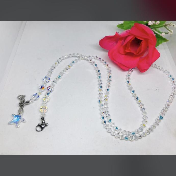 Strap Kalung Tali Gantungan Lanyard Masker Swarovski Ori