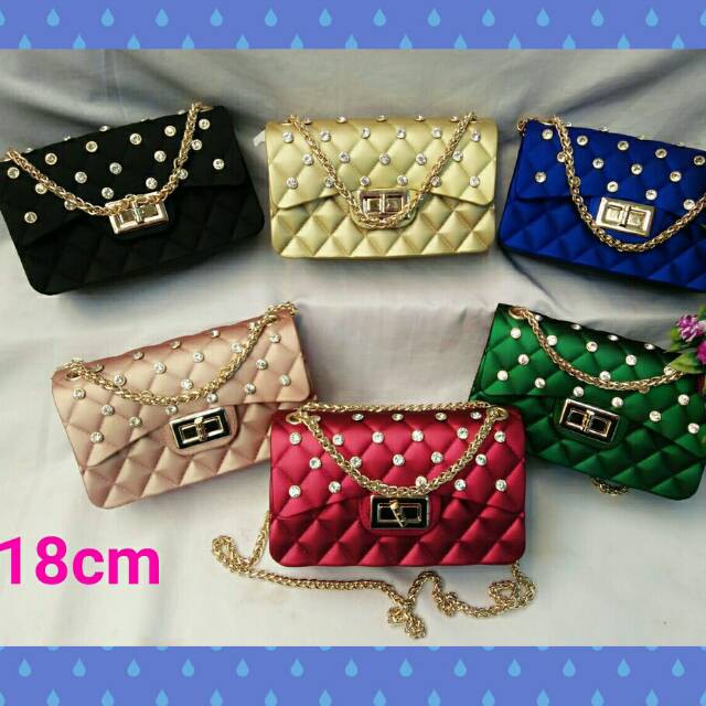 Tas Selempang Cantik TAS JELLY MATTE MAXI DIAMOND MINI