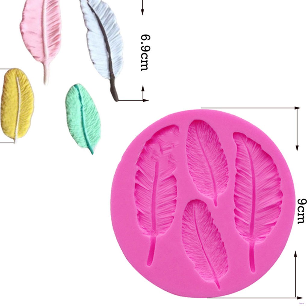 Cetakan Adonan Kue Fondant Desain Bulu Burung 3d Bahan Silikon Untuk Dekorasi