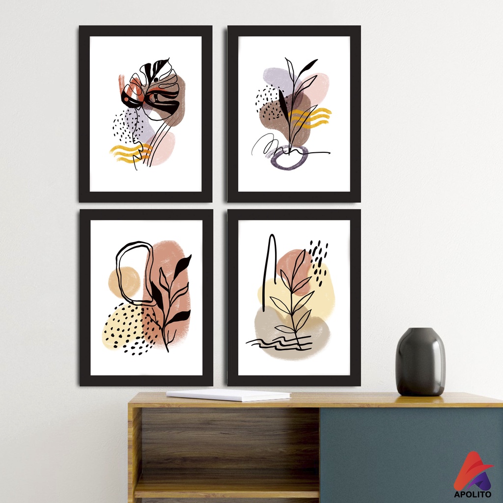 HIASAN DINDING ABSTRAK WALL DECOR PAJANGAN POSTER KAYU HIASAN DINDING KAMAR RUANGAN ABSTRAK RAUNG TAMU BOHO MONSTERA ABSTRAK