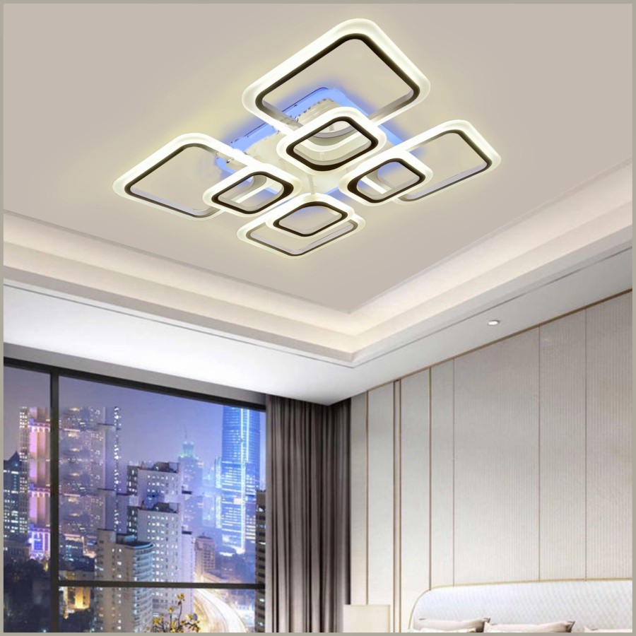 Lampu hias tempel plafon MINIMALIS MODERN FUTURISTIC ELEGAN 3 COLOUR LED NYALA SINAR MACAM VARIASI C