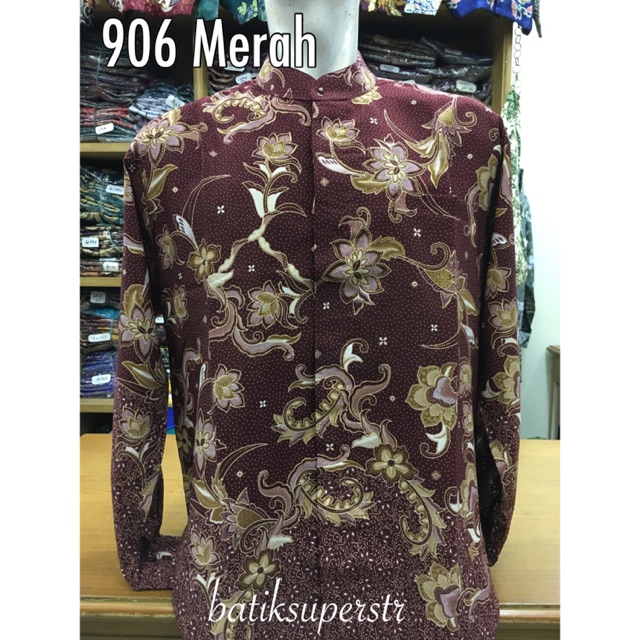 Kemeja Batik 906 Hem Batik Baju Batik Pria Krah Shanghai
