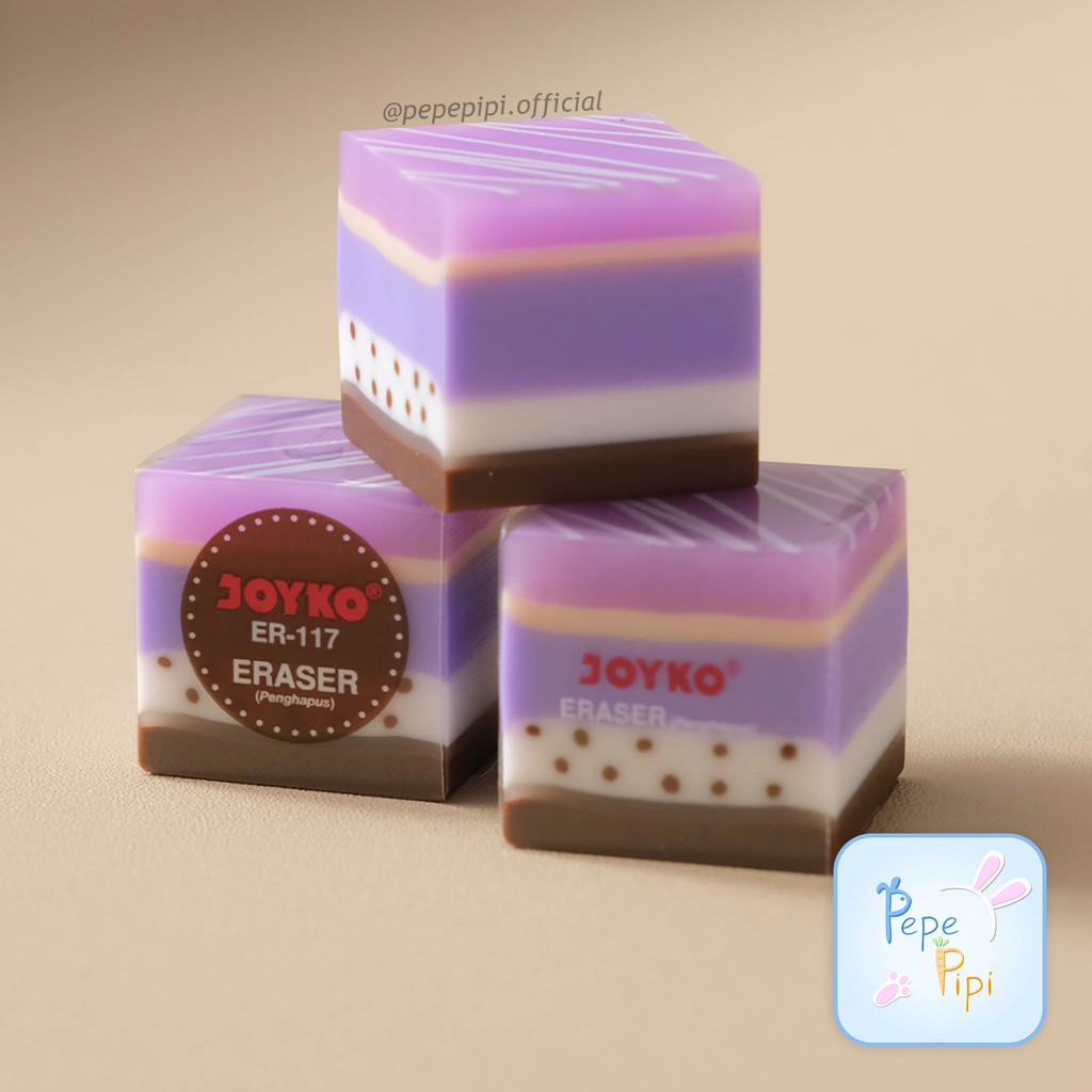 Penghapus Kue Lapis Joyko ER-117 Eraser Karet Setip Hapusan Bentuk Makanan Cake