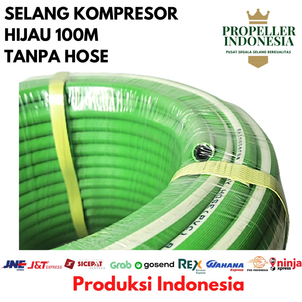 Selang Kompresor Hijau RHINOCEROS 100M Tanpa Hose Selang Kompresor Angin Selang Kompresor Angin