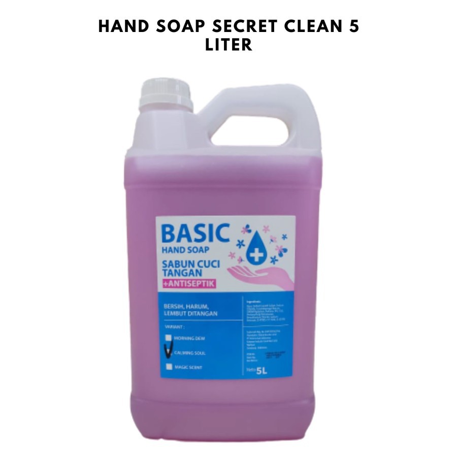 Basic Secret Clean Antiseptic Hand Soap handsoap sabun cuci tangan 5 Liter