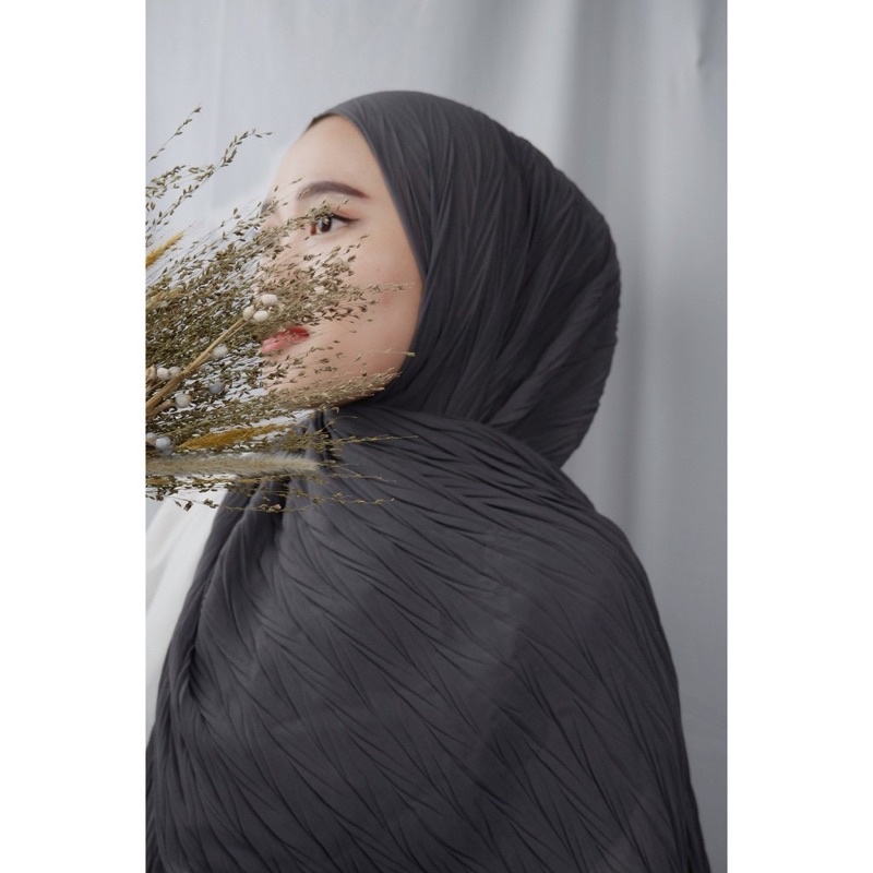 (KJI) HIJAB PASHMINA PLISKET PADI DIAMOND PREMIUM