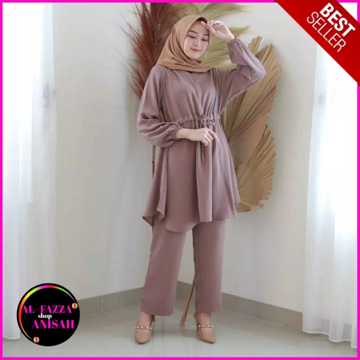 (PROMO) Baju Setelan Muslim Set Kulot Fashion Wanita Cewek Murah Terbaru - Milo